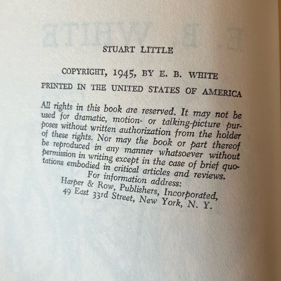 VINTAGE 1945 First Book Club Edition Stuart Little by EB White - Picture 6 of 8